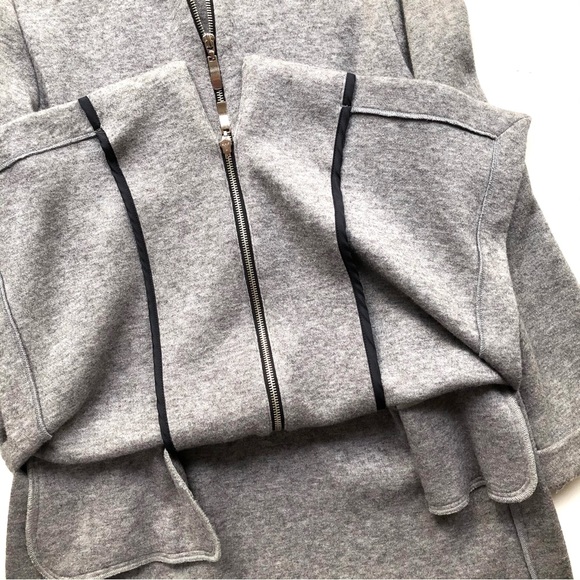 Vintage Long Oversized Sweater Jacket Wool Blend Gray - Picture 10 of 14